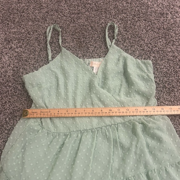 Altarโd State Mint Green Swiss Dot Tiered Dress โ Size XL - Picture 7 of 8